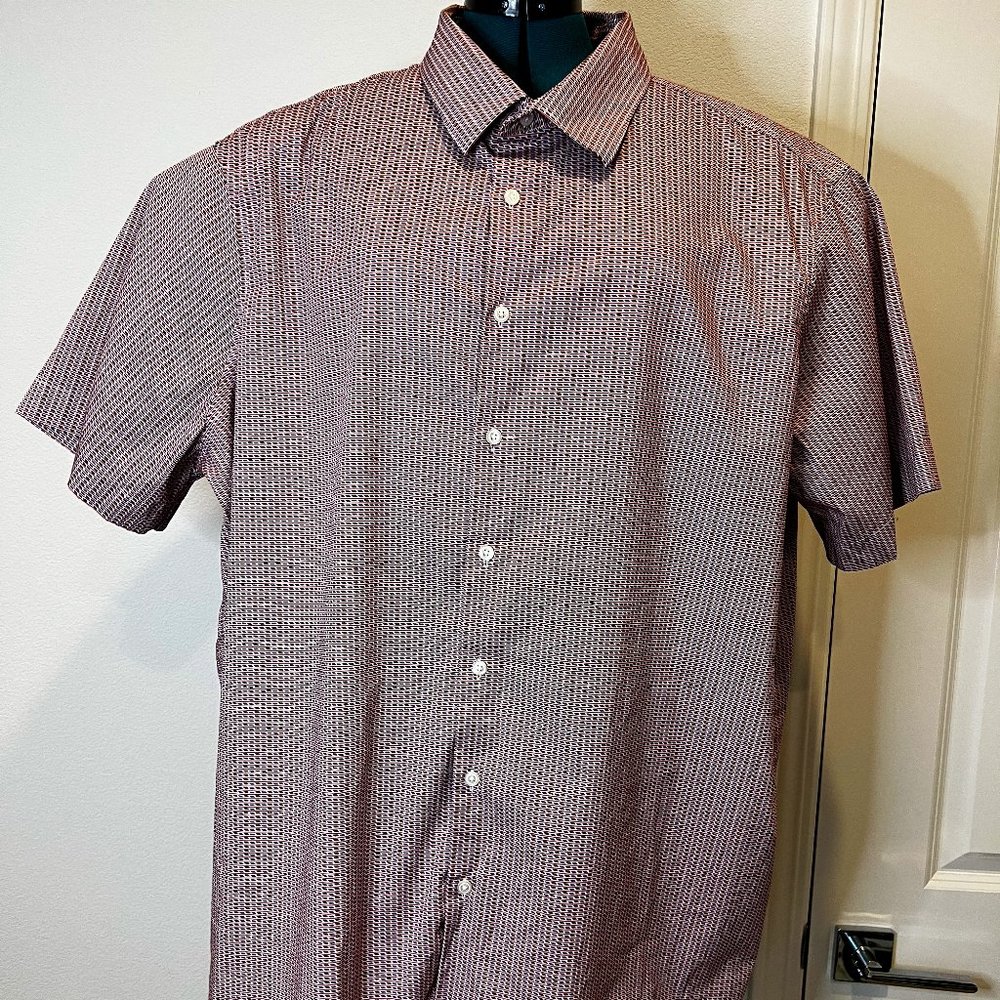 Perry Ellis Stretch SZ 3X short sleeve modern print